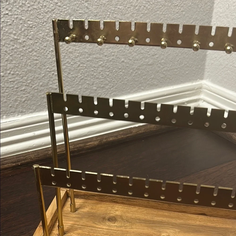 Gold and Wood Jewelry Organizer - Picture 2 of 3